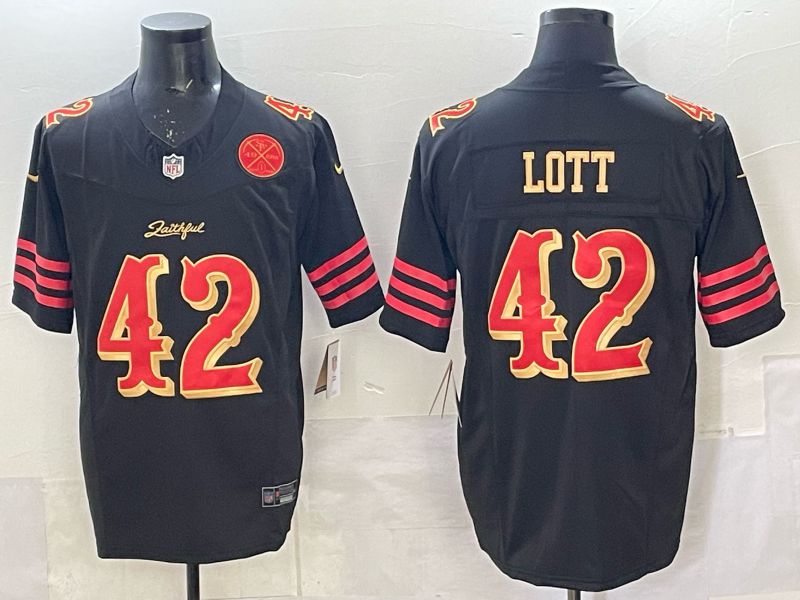 Men 2025 San Francisco 49ers #42 Lott black 5th generation Nike Limited NFL Jersey style 0011